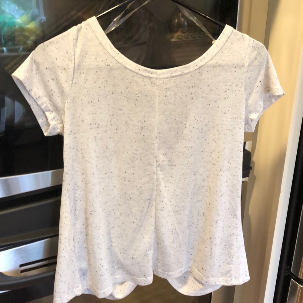 Open back short sleeve shirt